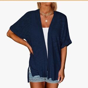 Zeagoo Navy Blue Knit Cardigan